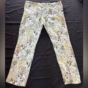 Tory Burch Women's Tassel Trousers Waist Fastening  Linen Green, Red, Yellow